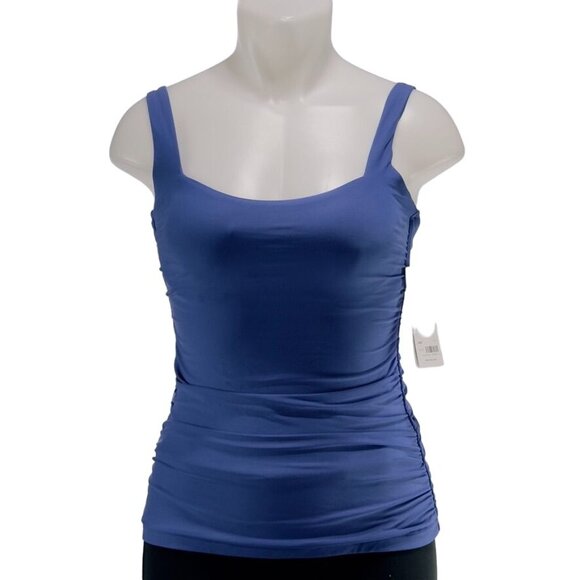 ATHLETA Women's Tankini Top Nylon Blue Open Back Women's Size 34B/C - Picture 1 of 9